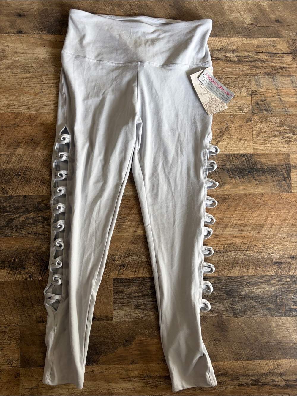 Balance Collection Light Gray Lace-Up Side Leggings